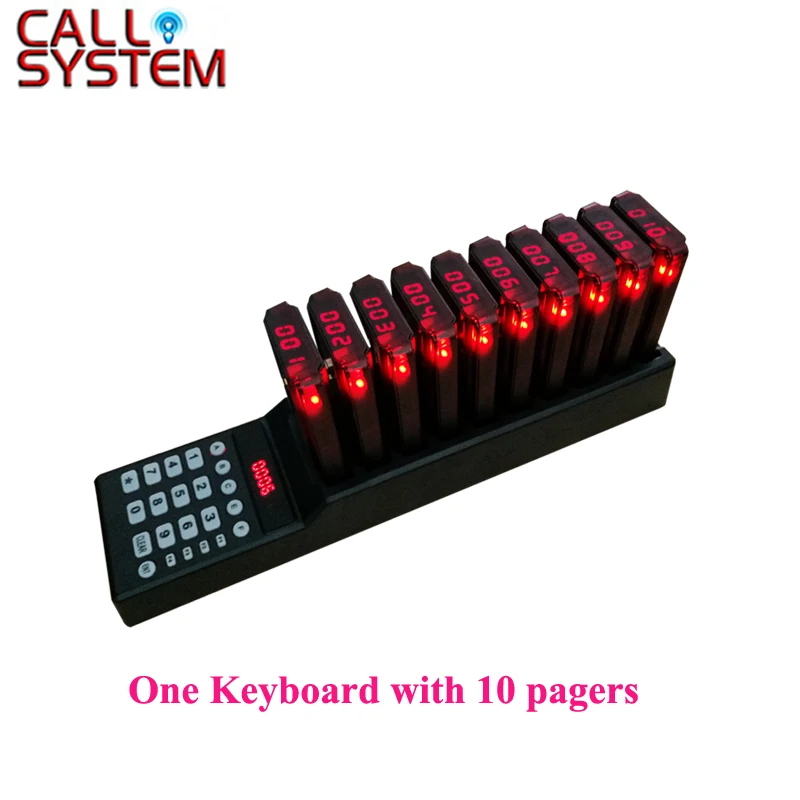 10 Pagers and 1 Keyboard with font b Charger b font Base font b Wireless b