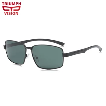 

TRIUMPH VISION Square Polarized Shades Driving Anti Glare Sunglasses for men High Quality Metal Sun Glasses Oculos de sol