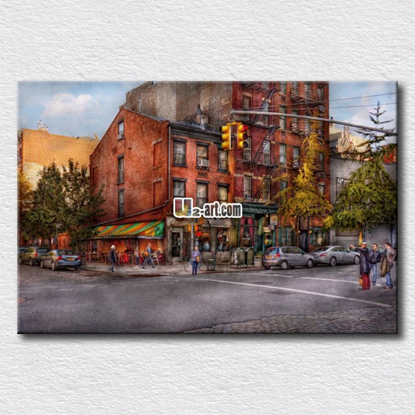 

American small town pictures painting oil printed on canvas for office room wall decoration gift
