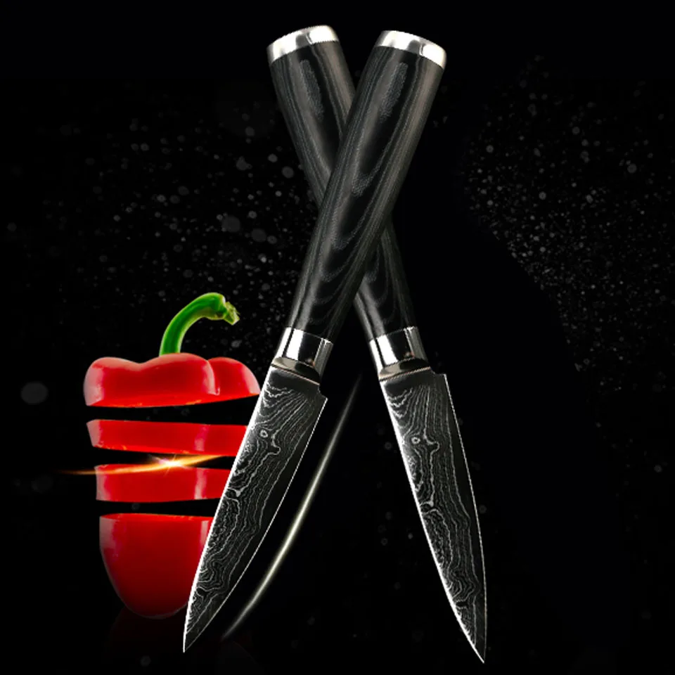 

FINDKING Brand damascus knives 3.5 inch paring knife Japanese Aus-10 damascus steel kitchen knives 3.5" fruit knife cooking tool
