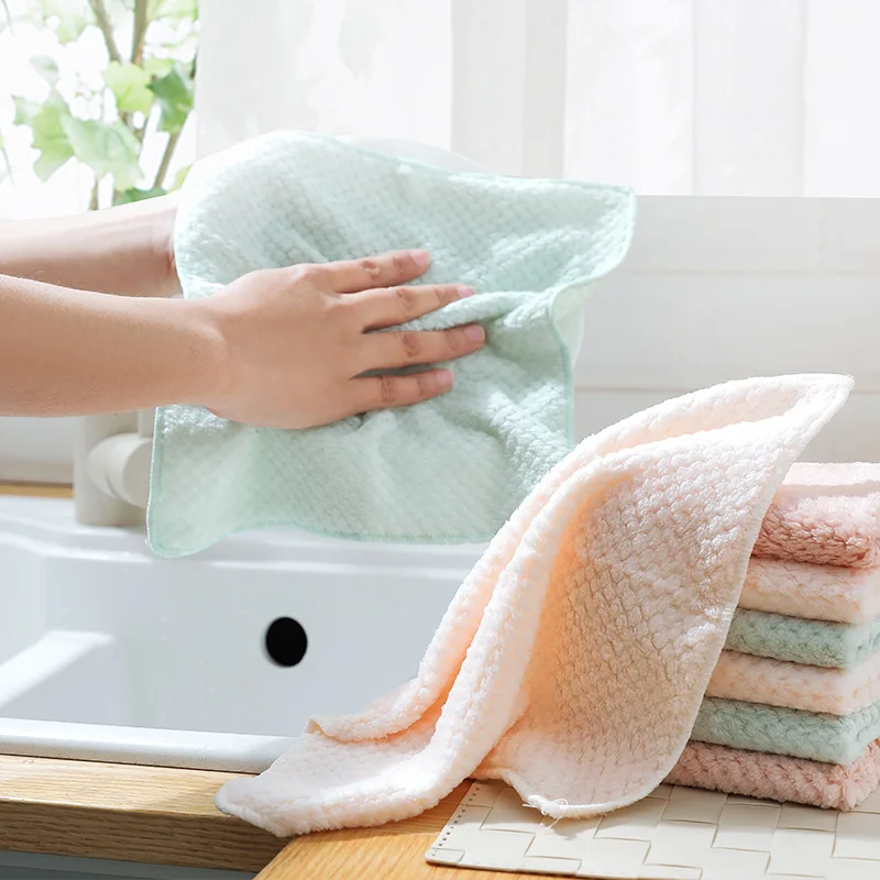 

1PC Cleaning Cloth Super Absorbent Microfiber Dish Pan Kichen Tableware Cleaning Towel Car Wash Towel Tools Gadgets
