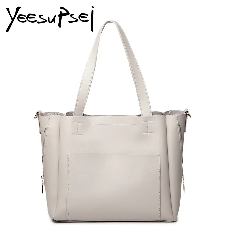 

YeeSupSei Brand Luxury Handbag Designer Women PU Leather Wide Strap Bag Female Shoulder Bag Women Messenger Bag Bucket Tote Big