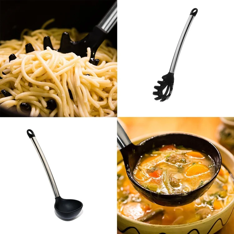 cozinha conjunto com suporte turner tongs espátula