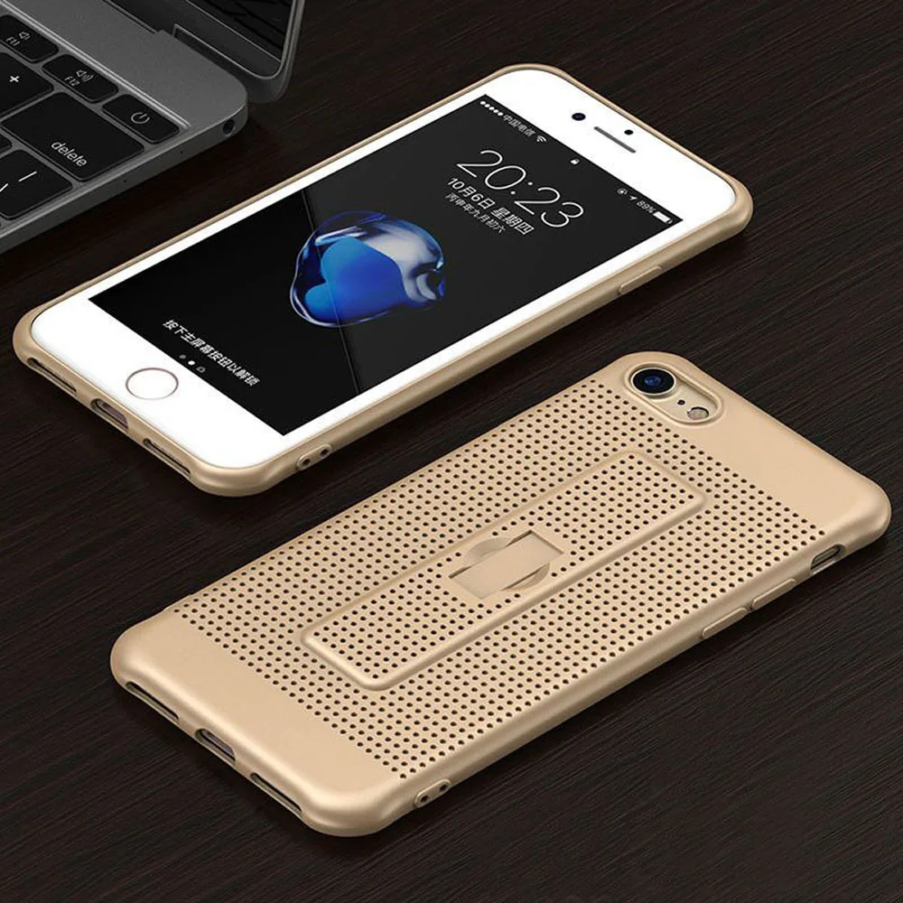 

Phone Case For iPhone 7 8 6 6s Plus X XS 7 8 plus Heat Dissipation Soft Silicone Case Covers Ring kickstand Holder Phone Bags