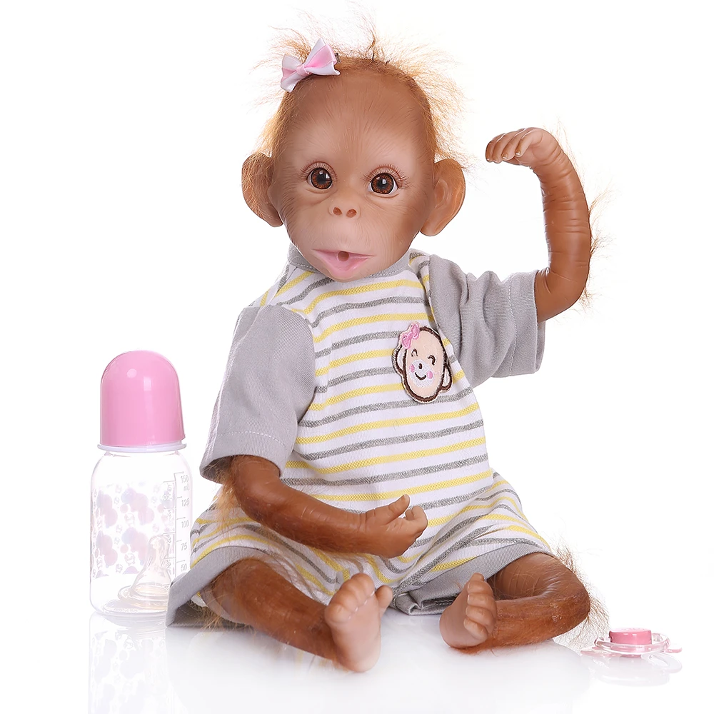 40 cm suave silicona mono bebé niña muñeca realista recién nacido mono muñecas orangutanes Cosplay monos niños regalo|Muñecas| - AliExpress