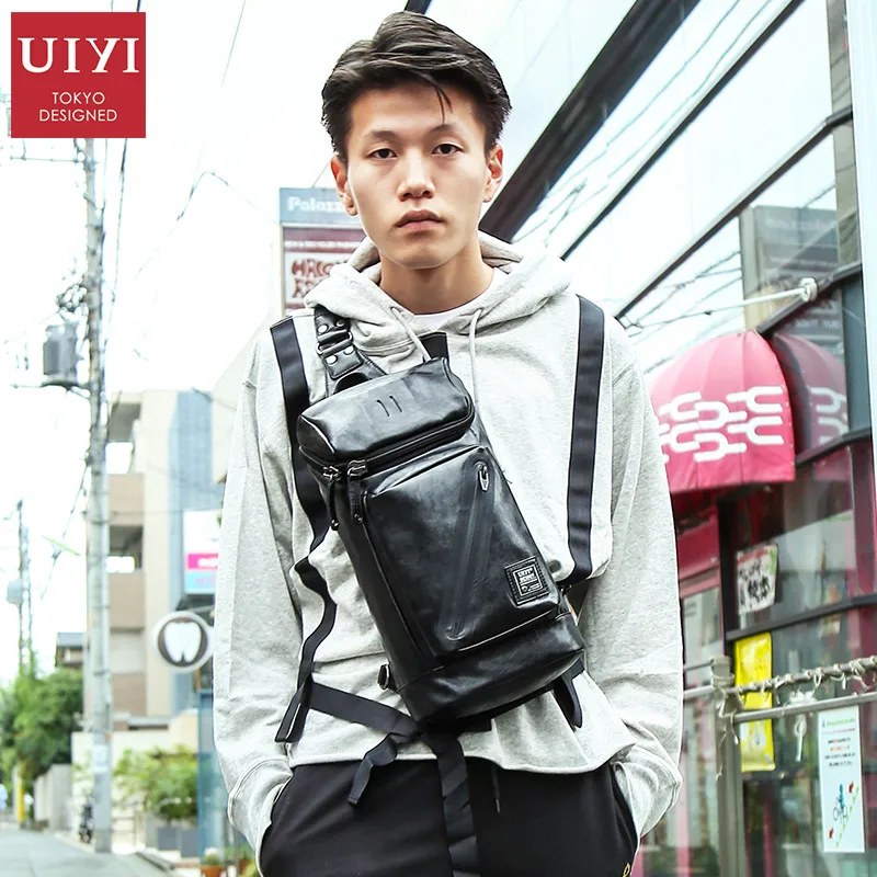 UIYI Men Leather Cross body Bags Casual Messenger Bag For Male Small Designer Male Shoulder Bag Fashion Chest Pack Men Handbags uiyi pu leather men chest bag waterproof chest pack men s handbags shoulder bags casual male bag crossbody