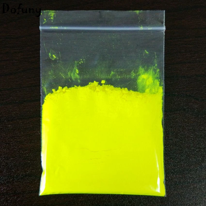 

(Shiny under UV lights)10gr Yellow Color Fluorescent Powder phosphor Pigment for Paint Printing Soap Neon powder Nail Art Polish
