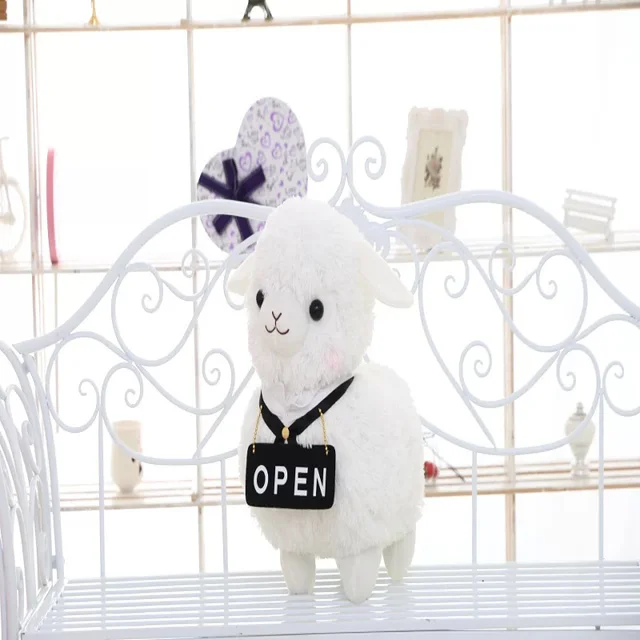 45CM Lamb Couple Cafe Maid Alpaca Grass Mud Horse Doll Mascot Ornaments Plush Toy Girl Children Christmas Gift J Home Decoration