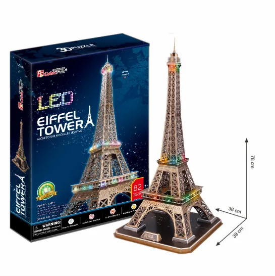 

LED 3D Puzzle Model Paper House Parper Model Architecture Paris Eiffel Tower DIY Brick Toys Gift For Children Adults .