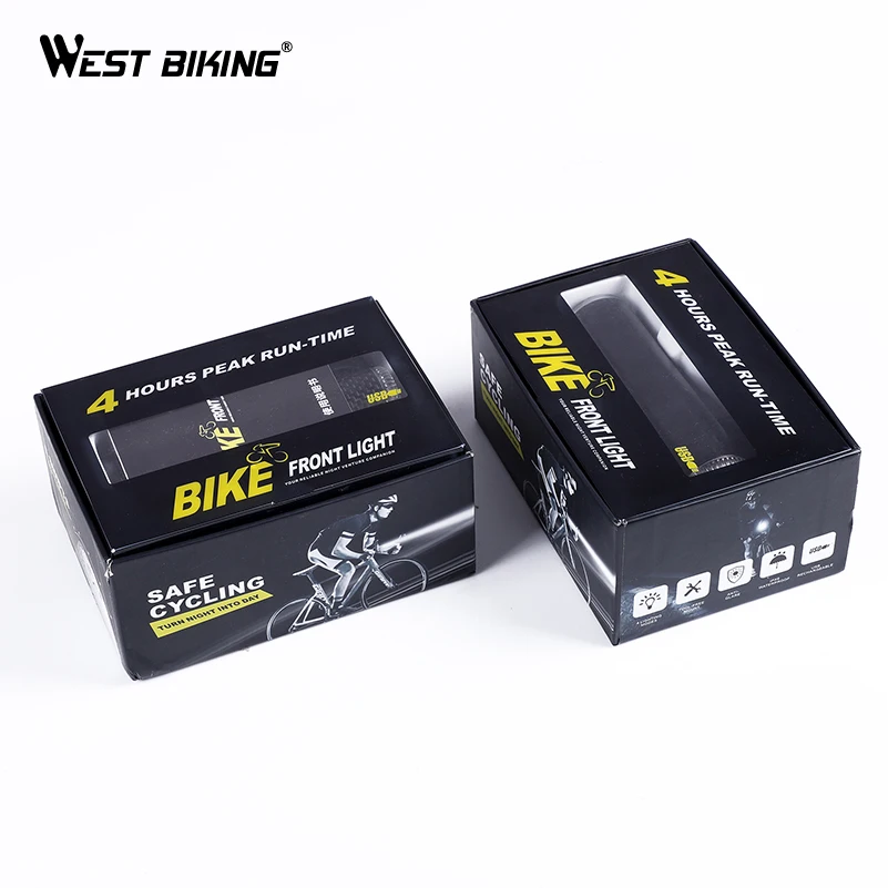 Discount WEST BIKING Bicycle Light Carbon Fiber USB Charging Torch Flashlight IPX6 Waterproof Cycling Headlight MTB Bike Front Light 5
