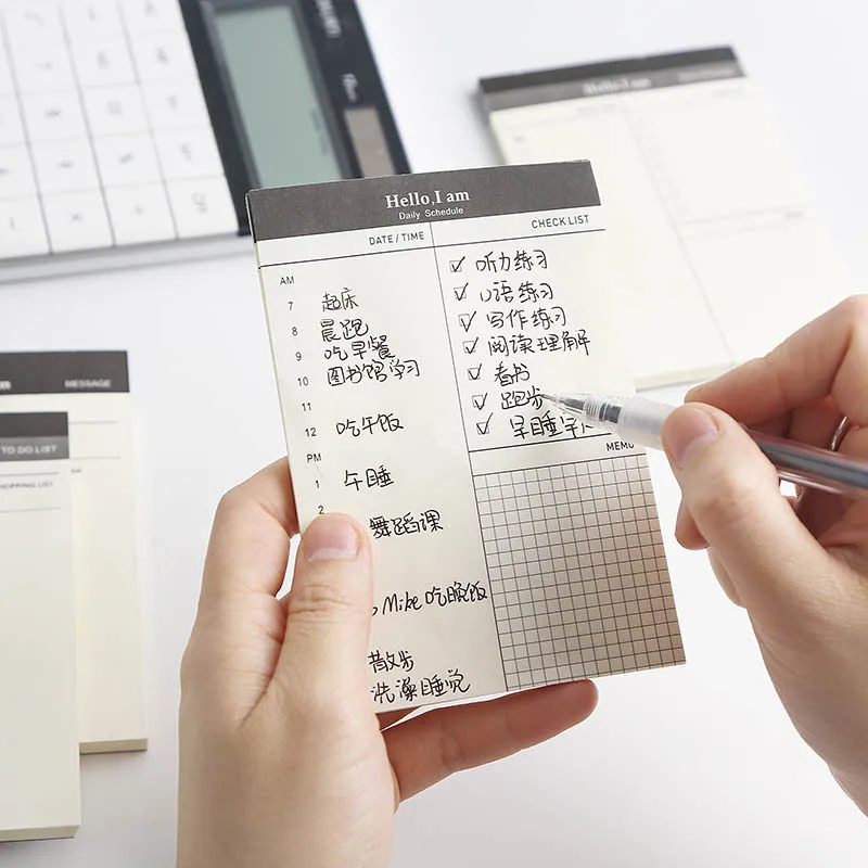 

Daily Schedule/To do list/Message Diary Time Planner Stickers Planner Memo Pad Sticky Note Paper Notepad Office Stationery