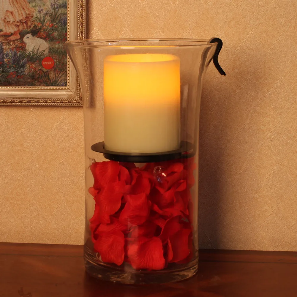 Hurricane Candles Holder Terrace Storm Lantern,DFL Seeded Glass Holder