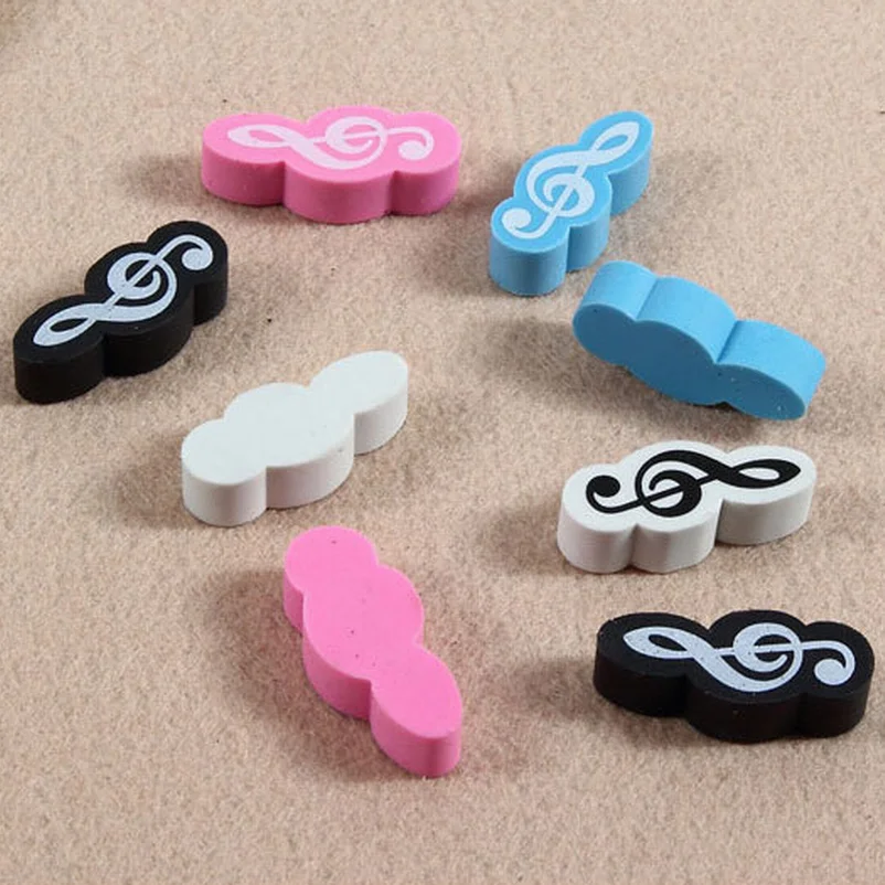 DHL Free Shipping,300x Creative Stationery Mini Style Rubber Music