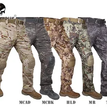 Мужские военные охотничьи камуфляжные штаны Emerson Combat G3 тактические брюки с наколенниками MultiCam Black MCAD