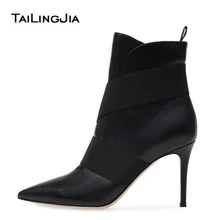 Women Pointy Toe High Heel Black Ankle Boots Slip on Slouch Booties Ladies Winter Shoes Big Size Heels Botas 2018 Women Pointy Toe High Heel Black Ankle Boots Slip on Slouch Booties Ladies Winter Shoes Big Size Heels Botas 2018