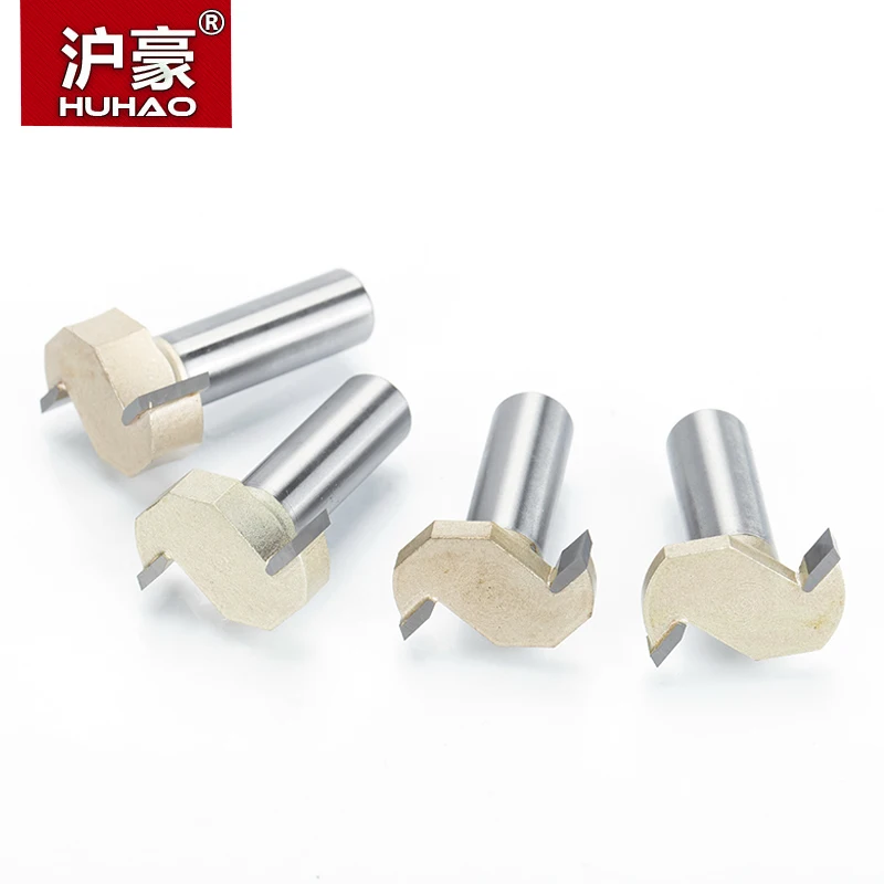 HUHAO 1pcs 1/2" Shank T type slotting cutter woodworking tool 2 Flute router bits for wood Rabbeting Bit endmill milling cutter