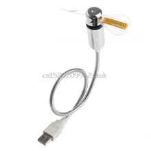 Flexible Gooseneck USB LED Clock Fan with Real Time Display For Notebook PC #H029#