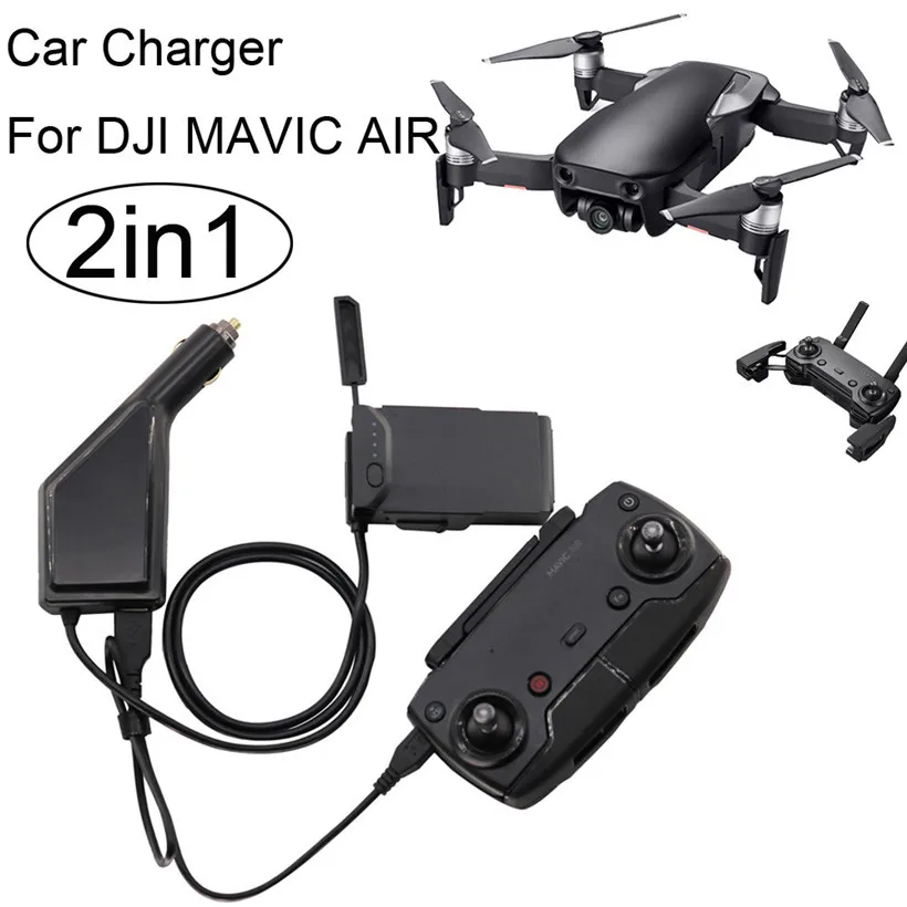 

CARPRIE 2 in1 USB Car Charger Remote Control Battery Charger For DJI Mavic AIR Drone 180308 drop shipping