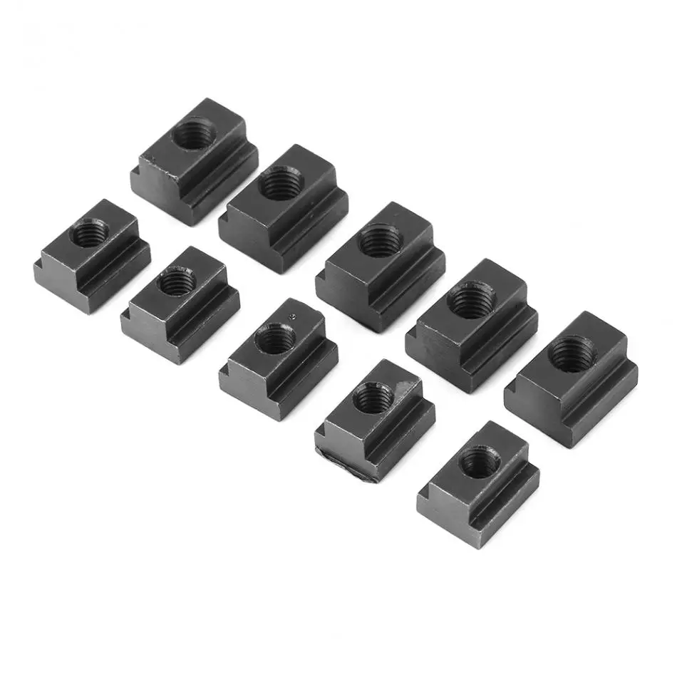 High Hardness and High Strength 5 pcs Black Oxide Finish T-Slot Nut M8 M8//10 Threads T Sliding Nut T Nuts Fit Into T-Slots in Machine Tool Tables