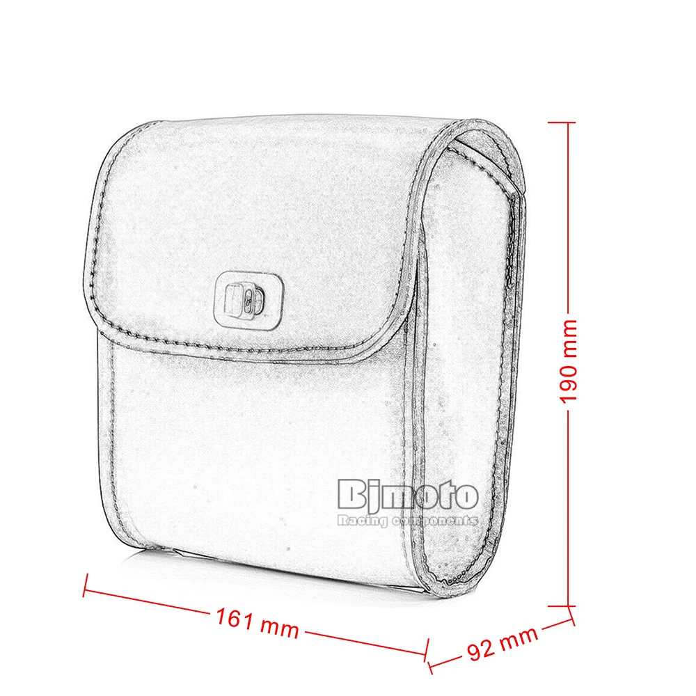 Universal Motorcycle Saddle Luggage Leather Bag Storage For Harley (2)