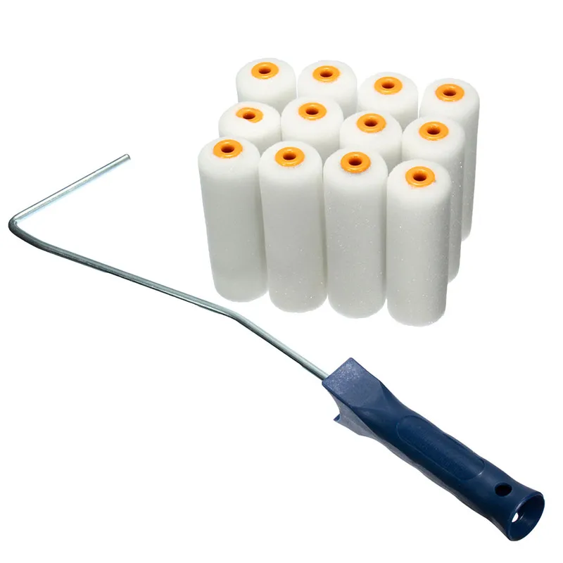 

13Pcs/Set 100mm Decorators Brush Smooth Tools Craft Paint Foam Rollers + Handles Painting Decorating Painting Tool set