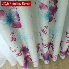 Printed Blackout Curtains for Living Room Purple Flower Windows Curtains For Bedroom Blinds Cortinas Treatments Rideaux Panel