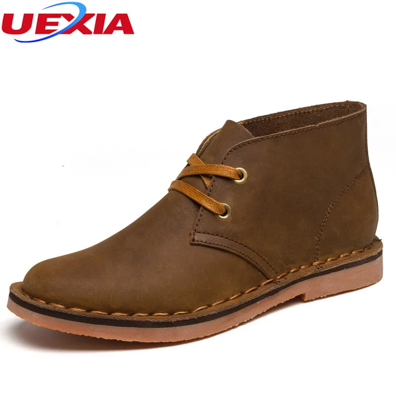 

High Quality Mens Leather Ankle Boots Personality Slip Resistant Winter Mne Shoes Complex Guma Ding Autumn Winter Warm Fur Plush