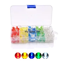 300 шт 3 мм 5 мм 5 цветов светодиодный светоизлучающих набор разнокалиберных диодов