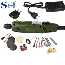 Slite электрический шлифовальный мини-станок дрель DIY гравер вырезать комплект машина Dremel аксессуары переменной Скорость точилка для ножей