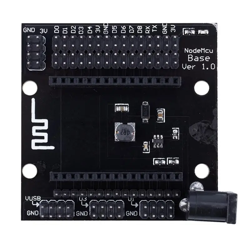

1 pcs black metal ESP8266 wifi development board base expander board compatible with NodeMcu Lua V3 Base Board 6*6*1.15cm