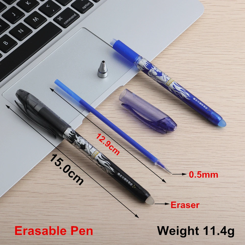 GENKKY стираемая ручка 0,5 мм Игла для всех студентов канцелярские ручки G-1196 Волшебные гелевые ручки для школы офисные черные, голубые чернила цвета