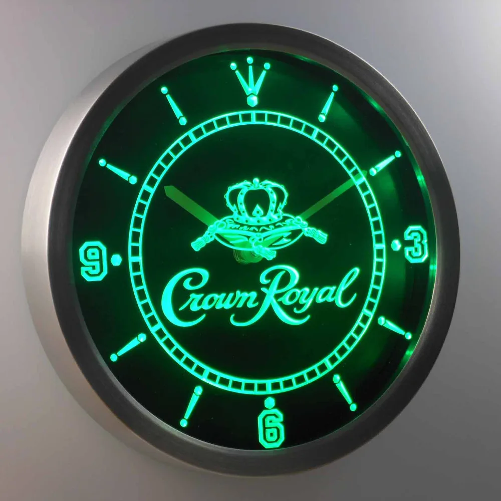  nc0104 Crown Royal Whiskey Neon Light Signs LED Wall Clock - 32842913509