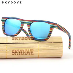 SKYDOVE очки дерево прямо унисекс солнцезащитные очки в стиле ретро Skatebaord Дерево Солнцезащитные очки поляризованные деревянные очки Для