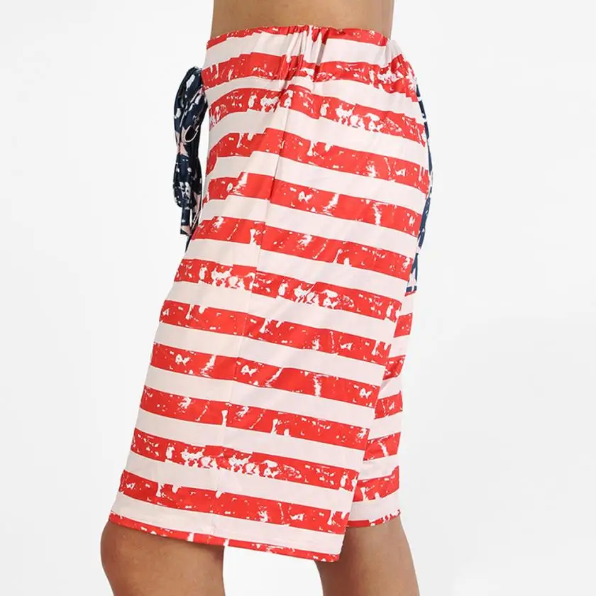 Хороший Модный повседневный мужской американский флаг шнурок печатные звезды Шорты Брюки для лета поп распродажа Pantalon Homme# AA