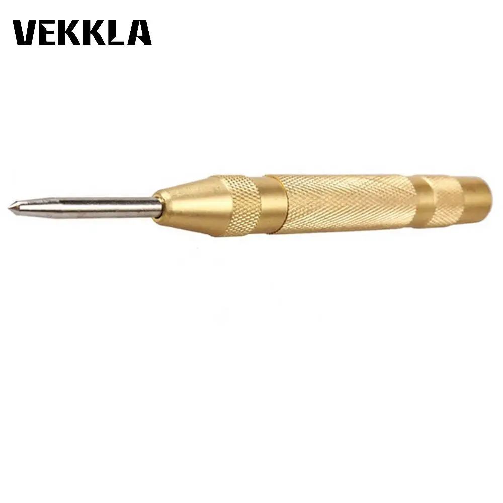 Brass 127mm Yellow Automatic Center Punch Spring Loaded Chrome Rivet Screw Auto Mark Hole Length Metal Tool | Инструменты