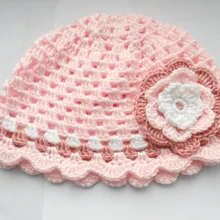 Ручной работы крючком светло-розовый для маленьких девочек цветок шапочка, светло-розовый крючком ребенка шляпу, наряд для фотосессий