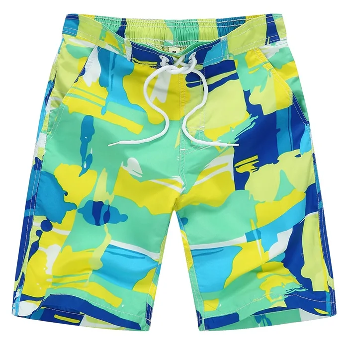Гавайские пляжные шорты для мальчиков-подростков; коллекция года; спортивные летние детские плавательные шорты для детей 7-14 лет; камуфляжные быстросохнущие шорты для серфинга - Цвет: D