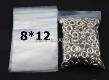 

100pcs/lot 8*12cm Retail Clear White Self Sealing Thickness Zip Zipper Lock Plastic Bags For Jewelry F1920