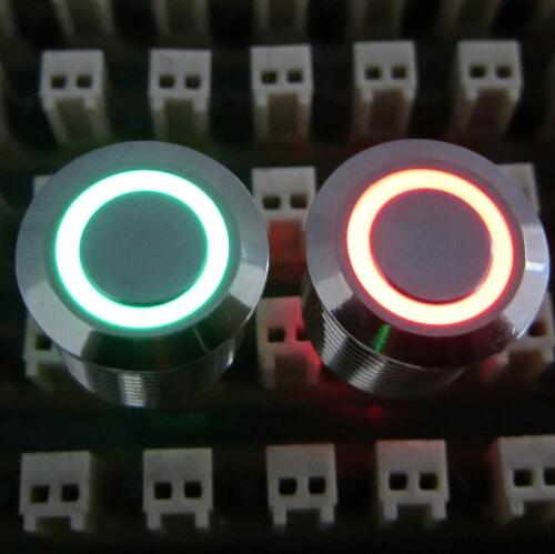 ELEWIND 16 мм красный зеленый два светодиодных цвета кольцо световая кнопка переключатель(PM161F-10E/J/RG/12 В/с 3 контакта для светодиодов