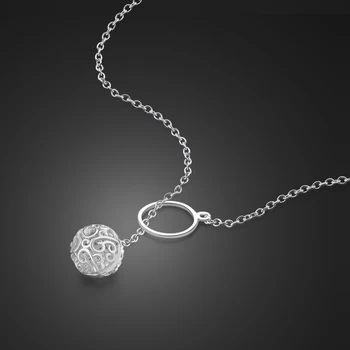 

Fashion women hollow spherical pendant necklace charm wedding silver jewelry. 100%925 sterling silver adjustable necklace gift