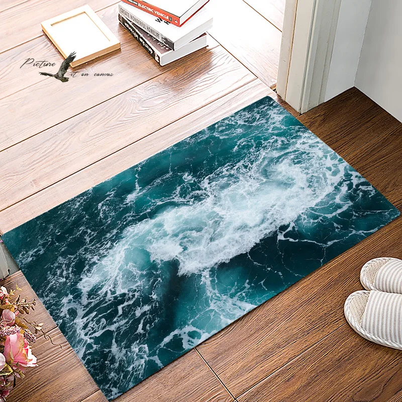 Picture It On Canva Aquamarine Waters Sea Under A Pet Water Food Bowl Doormats For Entrance Way Bathroom Accessories Set Dirt | Дом и сад