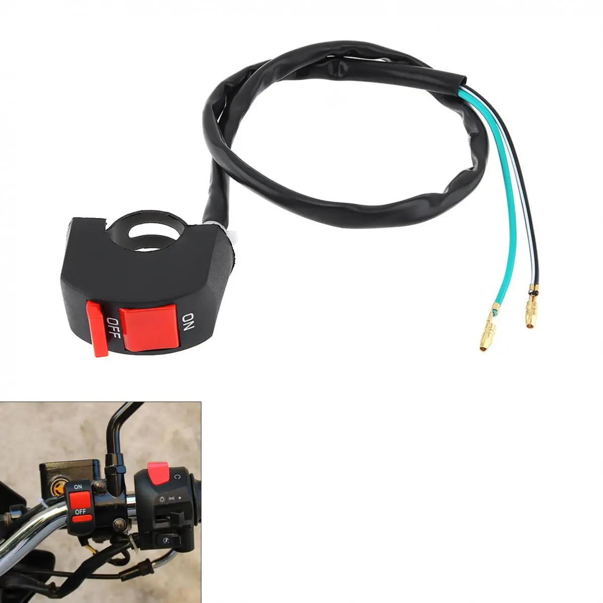 

22MM ABS Durable Motorcycle Handlebar Switch Double Flash Switch LED Headlight Switch Controller Switch Hazard Lights Overtaking
