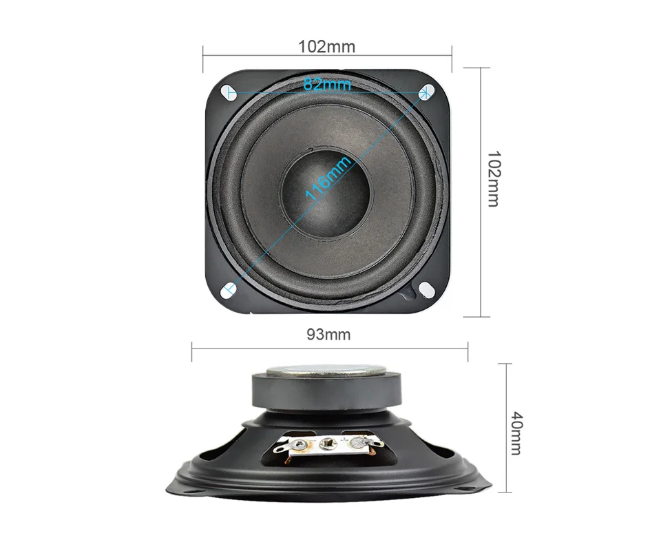 AIYIMA 2 шт. 4 дюйма 2 Ом 10 Вт портативная аудио Колонка сабвуфер DIY домашний кинотеатр звуковая система для Bluetooth динамик громкий динамик