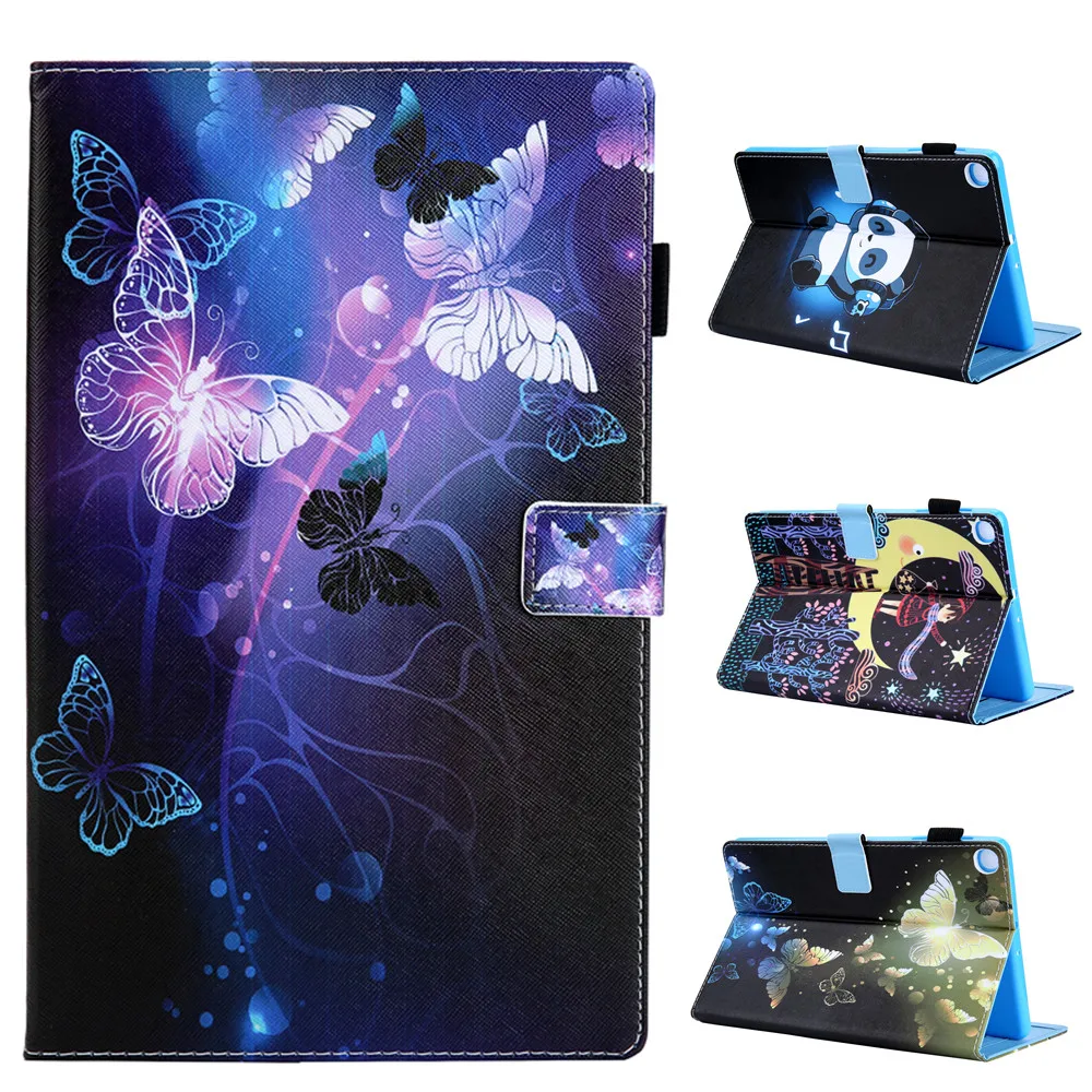 

Color Cartoon butterfly Pattern PU With Card Slot Cover Case For Samsung Galaxy Tab A 10.1inch T510 T515 2019 SM-T510 SM-T515