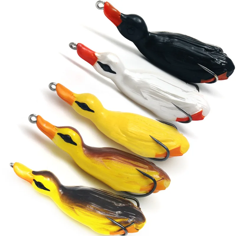 Новинка 22 г 11 см Topwater Duck с тройными крючками для рыболовной приманки Snakehead мягкие