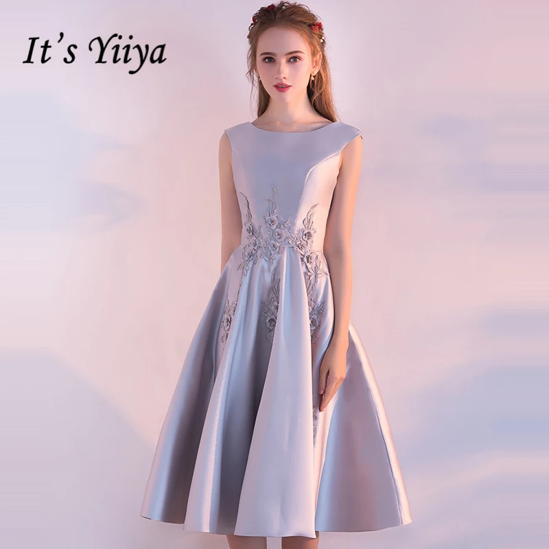 

It's Yiiya Prom Dresses 2018 Girls O-Neck Sleeveless Embroidery Flower Fashion Prom Gowns Party Dresses Formal Dresses LX903