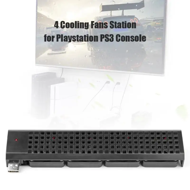 Двойной USB 2,0 концентратор 4 вентиляторы охлаждения станции для Playstation PS3 (40 г/80 г) игры на консоли аксессуаров