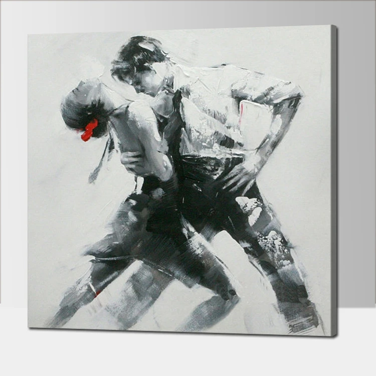 

No Frame Dropshipping Home Decoration Man and Woman Dancer Frameless Wall Art Picture By 100% Handmade Oil Painting On Canvas