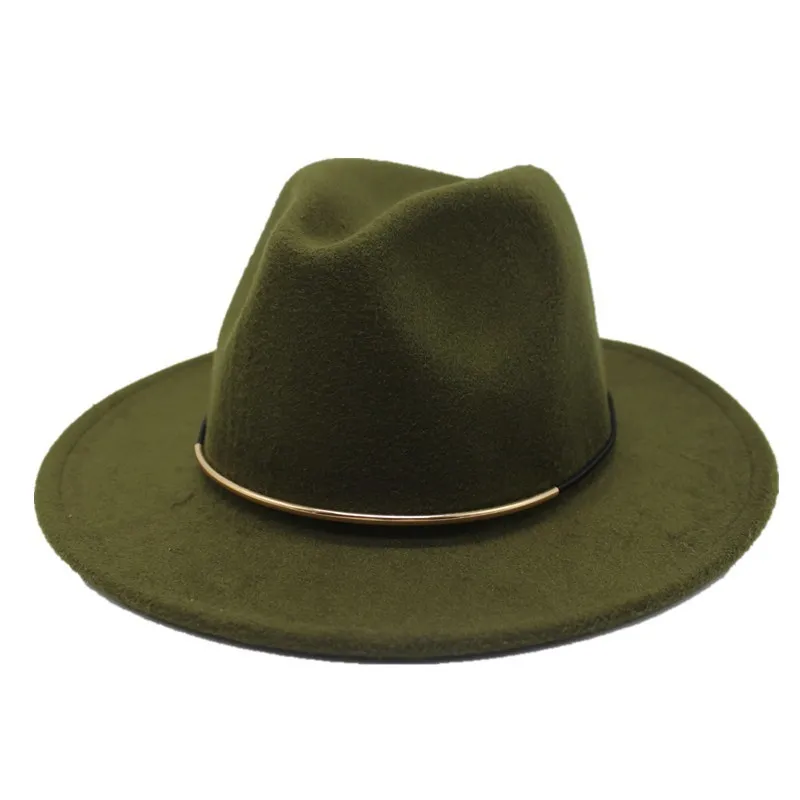 OZyc новые женские шерстяные мягкие шляпы с металлическим кольцом Панама с широкими полями шляпа зимние теплые джазовые шапки элегантная женская церковная шляпа сомбреро