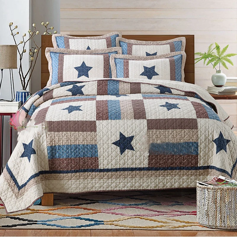 

Europe style double bedspread bed linens set Queen King Sizes Geometry double bedspread bedding set Coverlet bed cover set